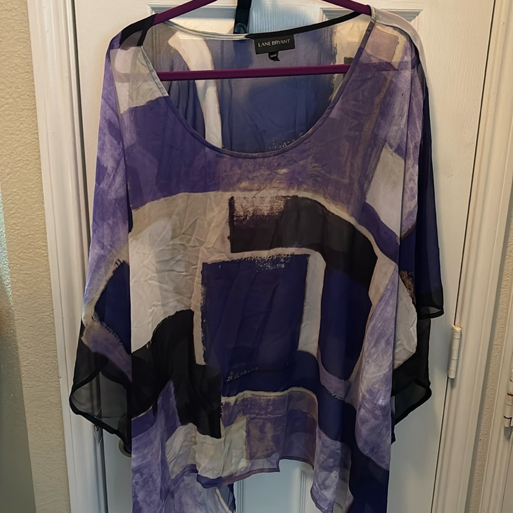Lane Bryant Women's Abstract Purple Top